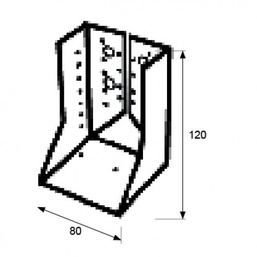 SOPORTE VIGA CERRADO SV03 80x120mm ZN