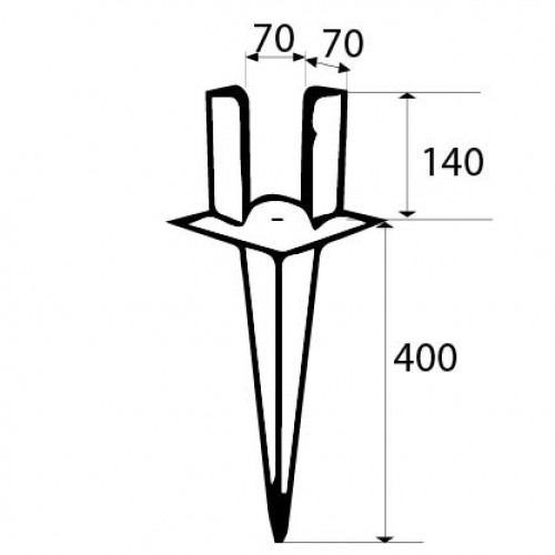 SOPORTE VIGA CLAVAR SV05 70x70mm ZN*