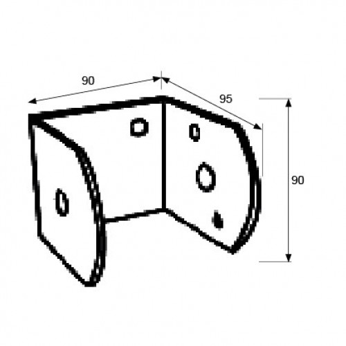 SOPORTE VIGA INCLINADO SV01 90x90x95mm ZN