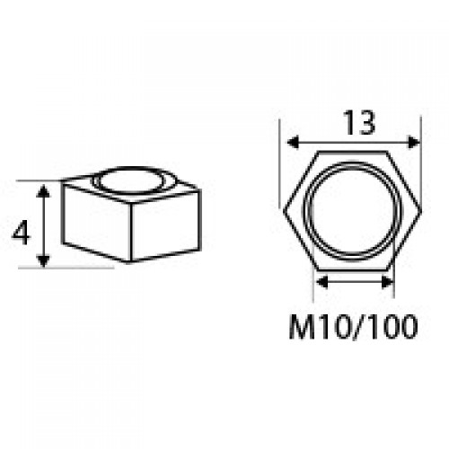 TUERCA TRC09 M10/100x13x4mm ZN