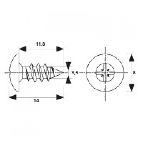 TORNILLO CABINA CB25 3,5x14mm IN