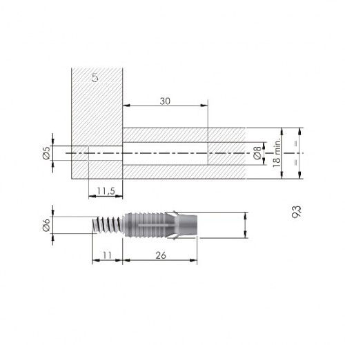 ESPIGA METALICA ENS08 9,3x37mm ZN/VE