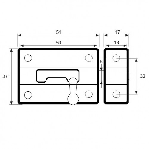 PASADOR ZAMAK PS03 50mm BL
