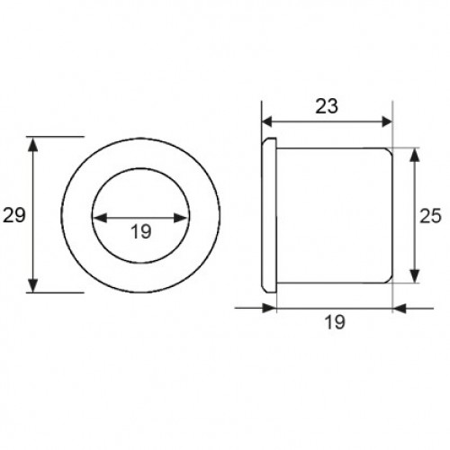 TIRADOR EMBUTIR UÑERO TE02 19mm CU