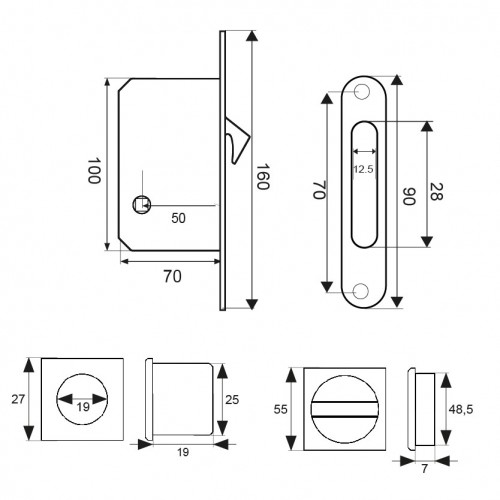 KIT PUERTA CORREDERA CUADRADO PCR04 LTD*