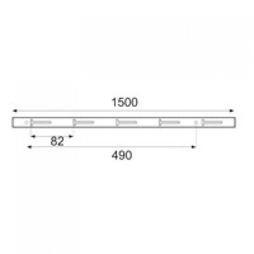 CREMALLERA ALUMINIO PLM08 1,5mts BL