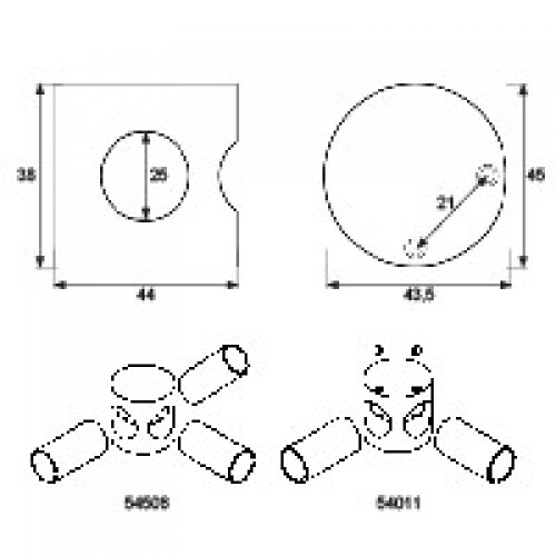NUDO CONECTOR TUBO CB06 90º IN