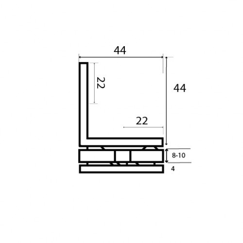 ANGULO MAMPARA 90º PARED-CRISTAL BSC16 CB