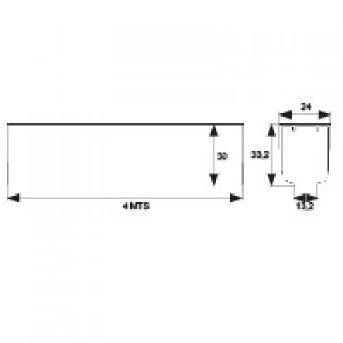 PERFIL GUIA ALUMINIO PCR07 4mts AL