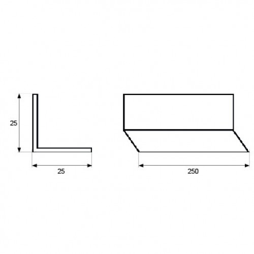 ESQUINERO ALUM AN23 25x25x2,5mts BL