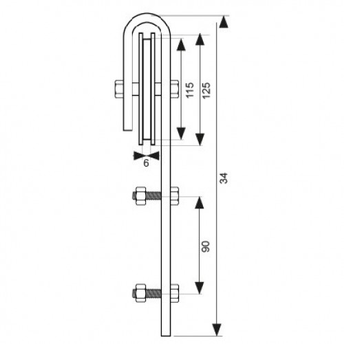 KIT PUERTA CORREDERA RUSTICO PCR02 SOFT 2mts NE