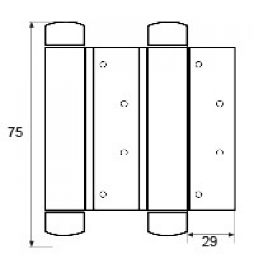 BISAGRA DOBLE ACCION BS12 75mm LTD