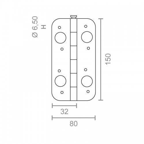 BISAGRA SEGURIDAD S/R CR BS16 150x80mm IN