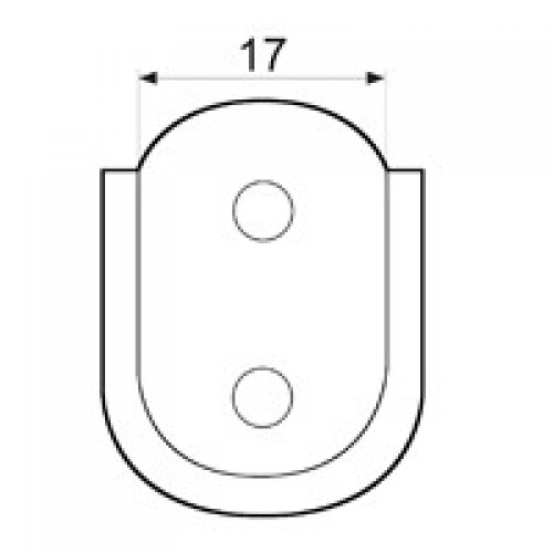 SOPORTE LATERAL OVAL STA15 17mm BL