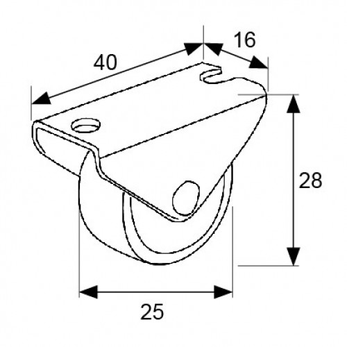 RUEDA MUEBLE FIJA RUM09 25mm ZN
