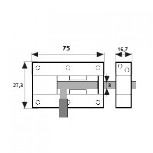 PASADOR ALUMINIO D8 PS05 75mm OR