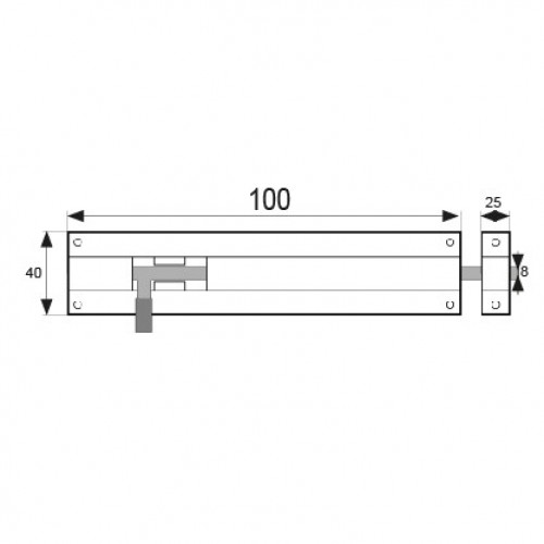 PASADOR ALUMINIO  D12 PS05 100mm BL