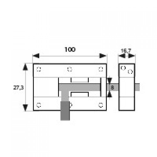 PASADOR ALUMINIO D8 PS05 100mm PL
