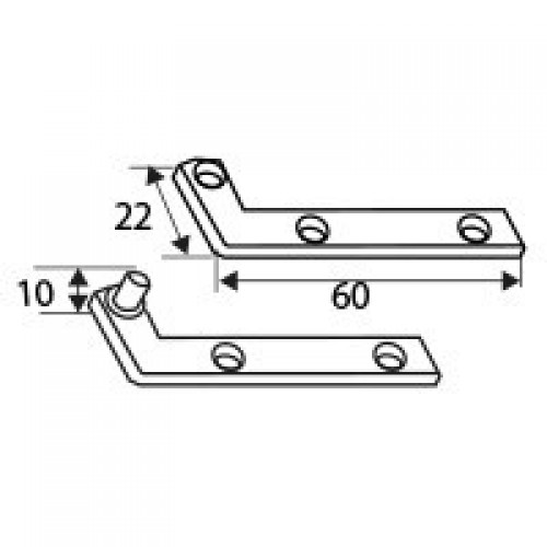 JGO BISAGRA PIVOTANTE BS14 60x10mm LTD