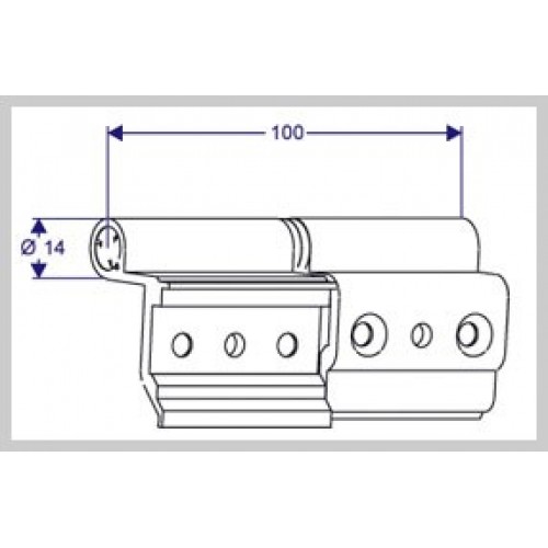 BISAGRA 40/20 6813 IZDA ALUM BL