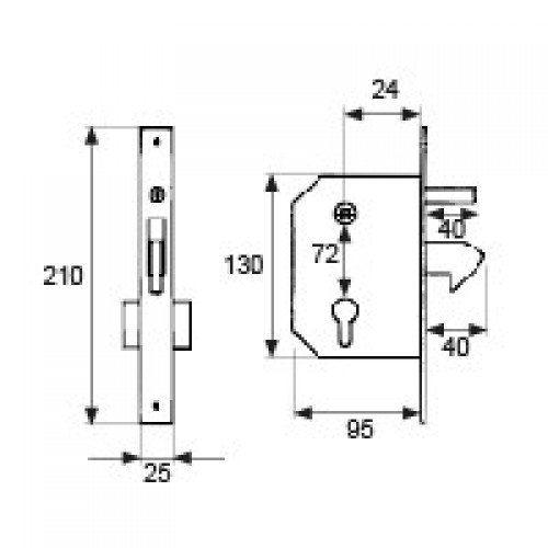 CERRADURA PICOLORO CRR03 30mm ZN