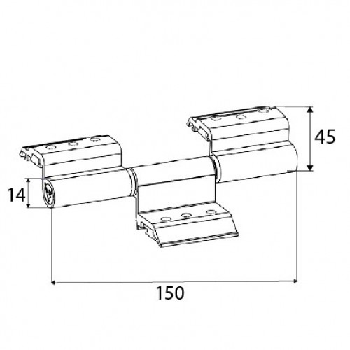 BISAGRA 3 CUERPOS 40/20 6867 ALUM BL