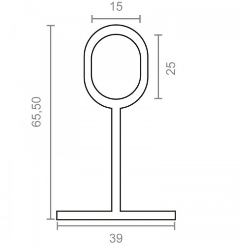 SOPORTE CENTRAL OVAL STA07 25x15mm NI