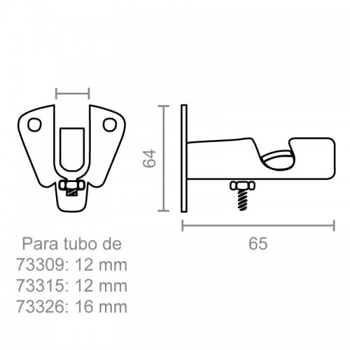 SOPORTE TECHO Nº2 STA17 12mm BL