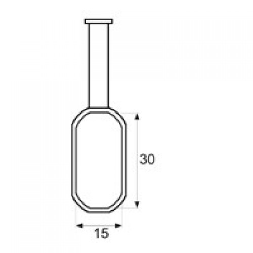 SOPORTE CERRADO TECHO OVAL STA12 30x15mm AL