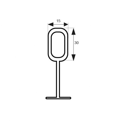 SOPORTE CERRADO OVAL STA09 30x15mm AL