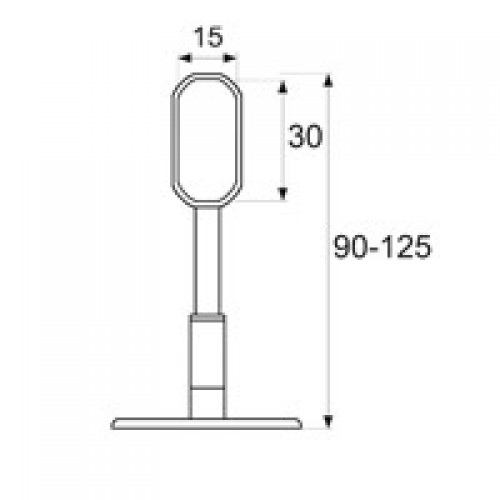 SOPORTE CERRADO OVAL REG STA11 30x15mm AL