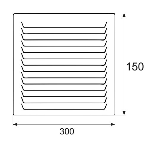 REJILLA PLANA RJV02 150x300mm AL