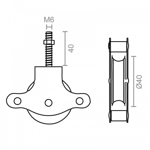 POLEA TENDER C/TUERCA POL01 40mm ZN