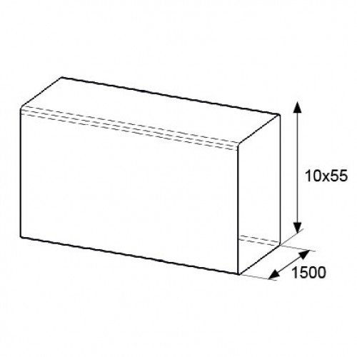TUBO RECTANGULAR VN01 110x55x1500mm BL