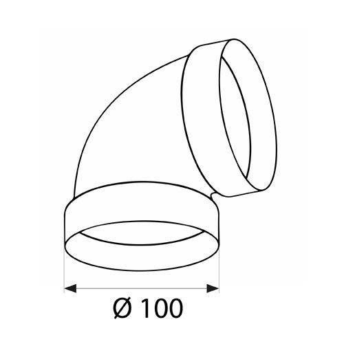 CODO 90º REDONDO VN09 100mm BL