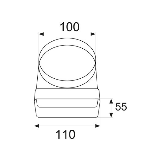 CODO 90º MIXTO VN12 100/110x55mm BL