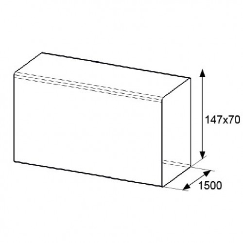 TUBO RECTANGULAR VN01 147x70x1500mm BL