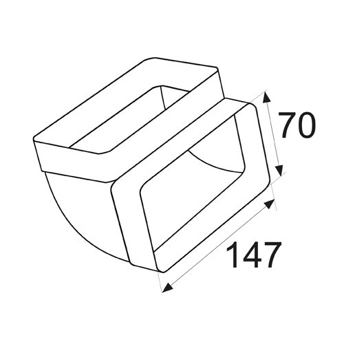 CODO 90º VERTICAL VN10 147x70mm BL
