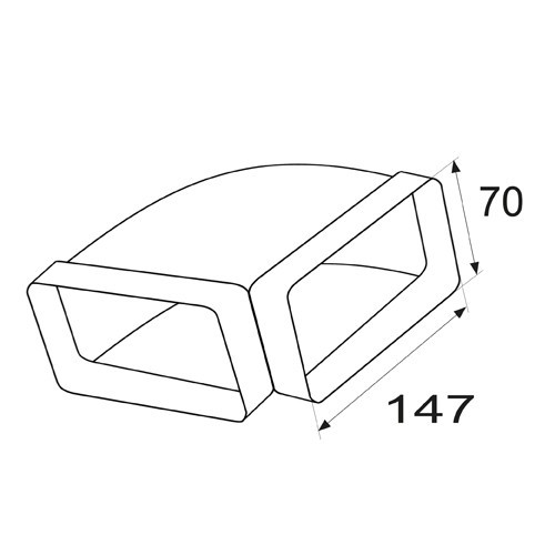 CODO 90º HORIZONTAL VN11 147x70mm BL