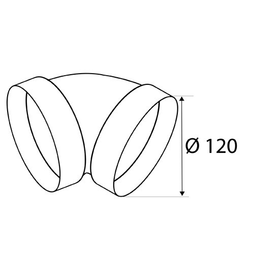 CODO 45º REDONDO VN07 120mm BL