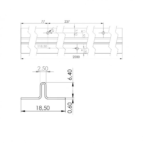 CARRIL SUELO POL10 2mts LTD