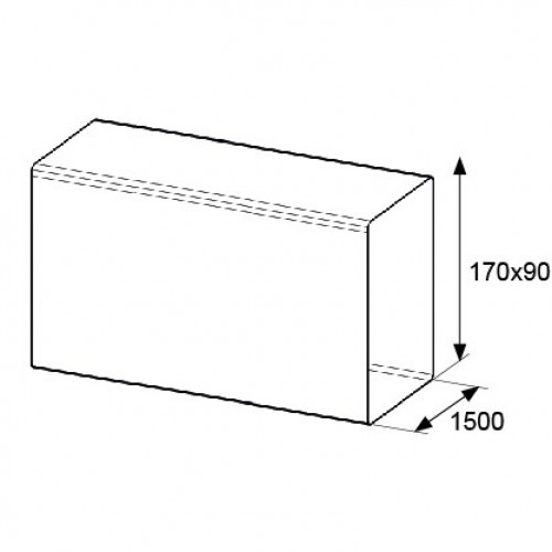 TUBO RECTANGULAR VN01 170x90x1500mm BL