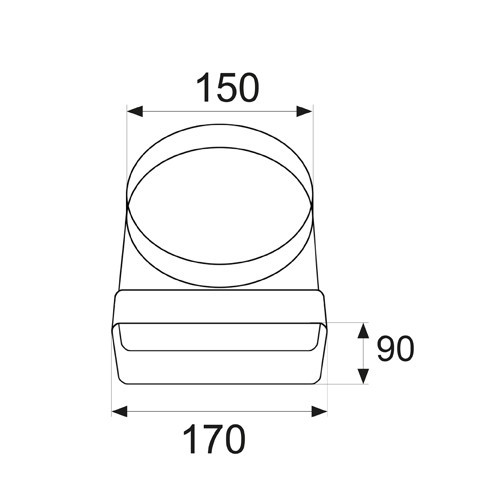 CODO 90º MIXTO VN12 150/170x90mm BL