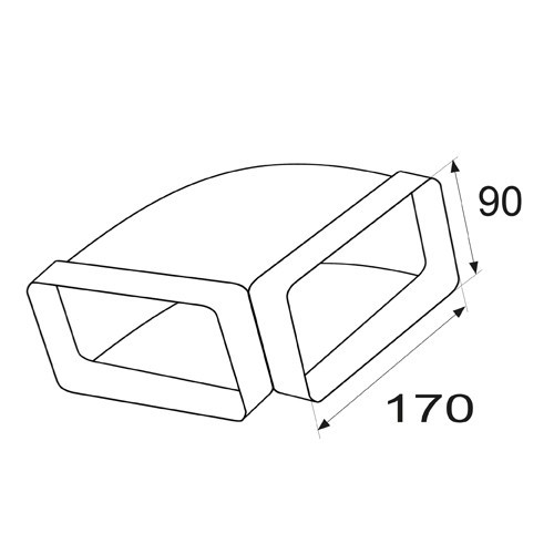 CODO 90º HORIZONTAL VN11 170x90mm BL