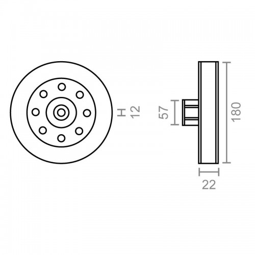 POLEA METALICA PR19 180mm ZN