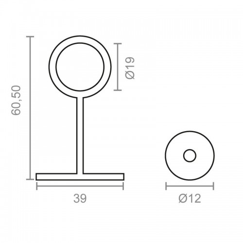 BL SOPORTE LATERAL STA01+CENTRAL STA02 19mm NI