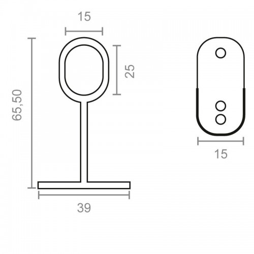 BL SOPORTE LATERAL STA06+CENTRAL OVAL STA07 25x15mm NI