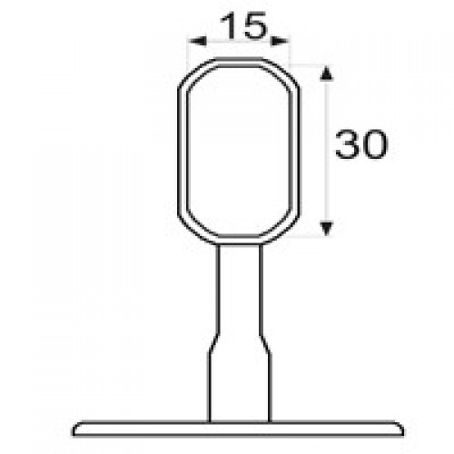 BL SOPORTE CENTRAL OVAL STA08 30x15mm AL