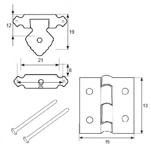 BL BISAGRA BS22+CIERRE ESTUCHE CC11 13x15+25mm LP