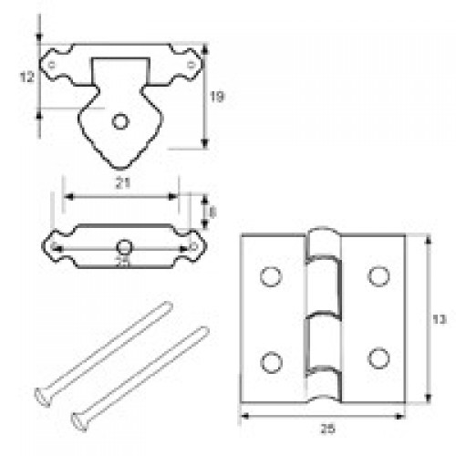BL BISAGRA BS22+CIERRE ESTUCHE CC11 13x25+25mm LP